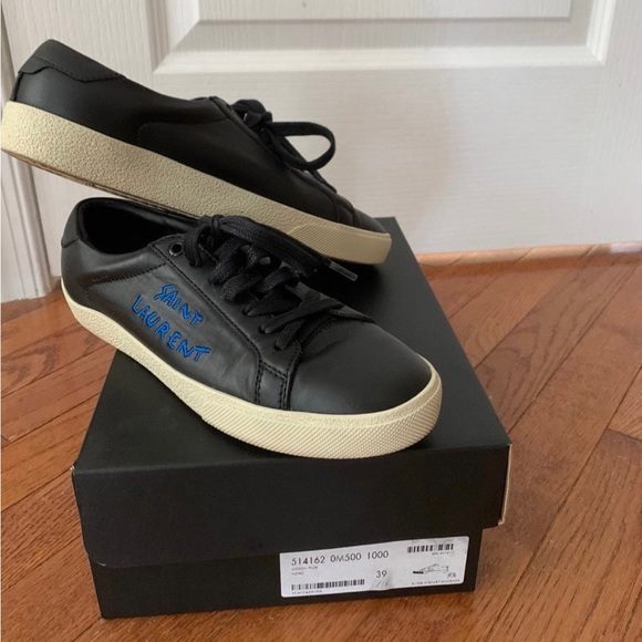 Saint Laurent Black Court Classic SL/06 Sneaker Size 39 - Picture 2 of 6